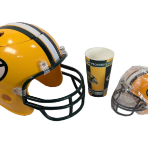 Green Bay Packers Fan Gear Lot Riddell Mini Helmet Snack Bowl Cup Collectible