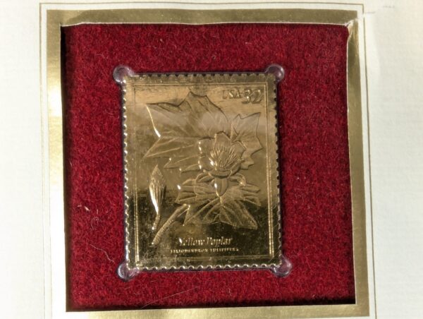 10-320.jpg 1998 Postal Commemorative Society First Day Cover 22kt Gold Plated Yellow Poplar