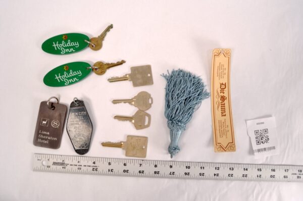 Vintage Hotel Key Collection Plastic Fobs Brass Keys Holiday Inn Lima Sheraton