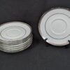 Charter Club Grand Buffet Saucers White Porcelain Platinum Rim Single Or Set