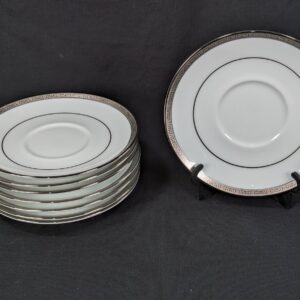 Charter Club Grand Buffet Saucers White Porcelain Platinum Rim Single Or Set