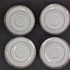 Charter Club Grand Buffet Saucers White Porcelain Platinum Rim Single Or Set