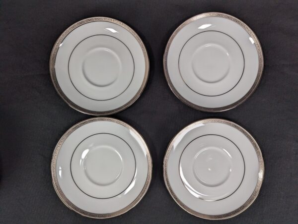 Charter Club Grand Buffet Saucers White Porcelain Platinum Rim Single Or Set