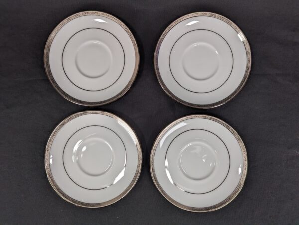 Charter Club Grand Buffet Saucers White Porcelain Platinum Rim Single Or Set