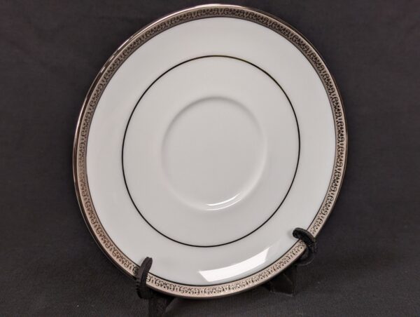 Charter Club Grand Buffet Saucers White Porcelain Platinum Rim Single Or Set