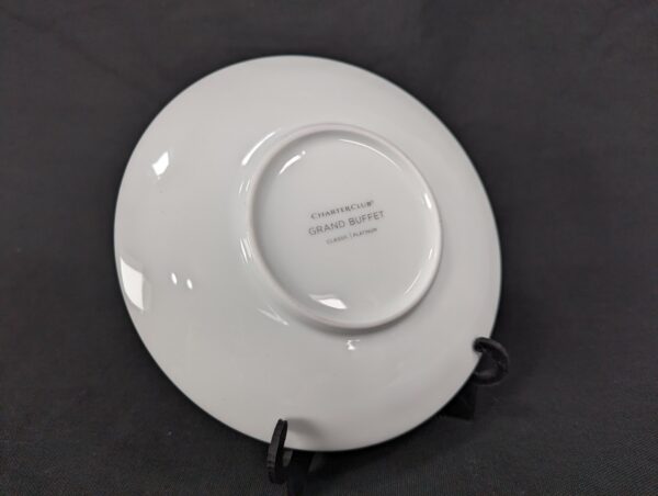 Charter Club Grand Buffet Saucers White Porcelain Platinum Rim Single Or Set