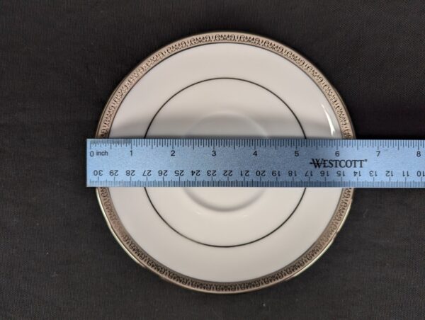 Charter Club Grand Buffet Saucers White Porcelain Platinum Rim Single Or Set