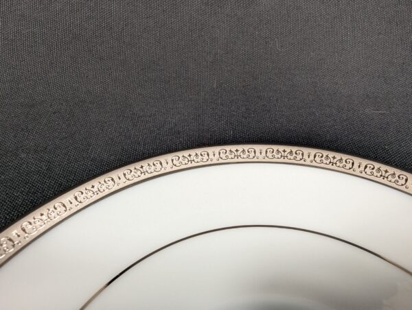 Charter Club Grand Buffet Saucers White Porcelain Platinum Rim Single Or Set