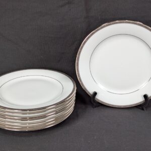 Charter Club Grand Buffet Salad 9 1/2" Plates White Platinum Trim Single or Set