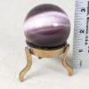 Vintage Purple Obsidian Glass Sphere on Three-Legged Brass Tripod Stand Decor