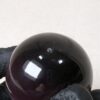 Vintage Purple Obsidian Glass Sphere on Three-Legged Brass Tripod Stand Decor