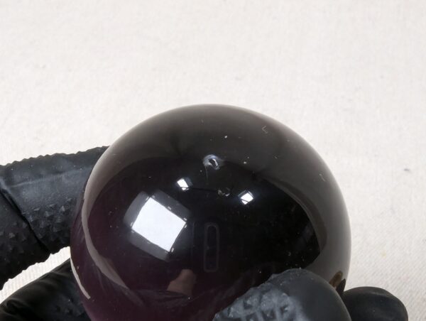 Vintage Purple Obsidian Glass Sphere on Three-Legged Brass Tripod Stand Decor