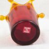 Red Crown Candle Holder Murano Style Amber Accents Made in Italy Thick Glass