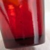 Red Crown Candle Holder Murano Style Amber Accents Made in Italy Thick Glass