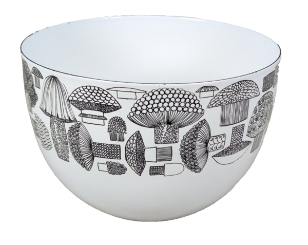 Scandinavian MCM Kaj Franck Arabia Finel Mushroom Enamel Bowl Mid-Century Modern