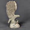 Vintage Silver Plated Eagle Figurine Mid-Century Desk Decor Detailed Feathers