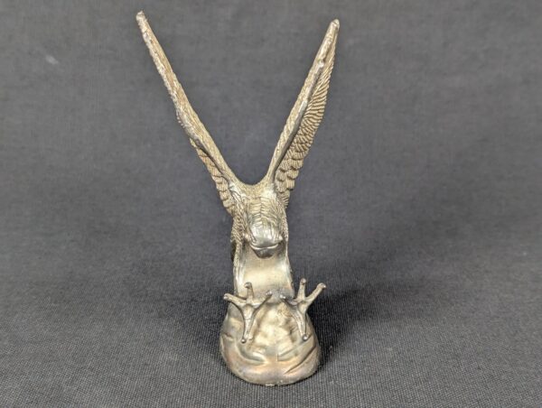 Vintage Silver Plated Eagle Figurine Mid-Century Desk Decor Detailed Feathers