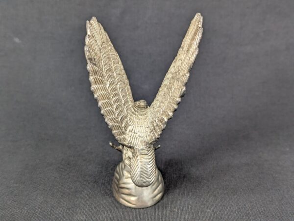 Vintage Silver Plated Eagle Figurine Mid-Century Desk Decor Detailed Feathers
