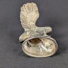 Vintage Silver Plated Eagle Figurine Mid-Century Desk Decor Detailed Feathers