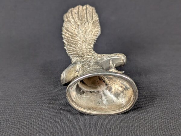 Vintage Silver Plated Eagle Figurine Mid-Century Desk Decor Detailed Feathers