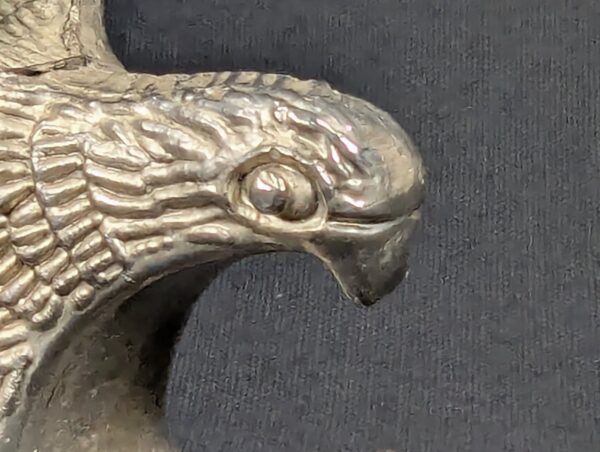 Vintage Silver Plated Eagle Figurine Mid-Century Desk Decor Detailed Feathers