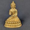 Small Brass Buddha Figurine Solid Cast Metal Lotus Base Bhumisparsha Mudra 2.5in