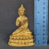 Small Brass Buddha Figurine Solid Cast Metal Lotus Base Bhumisparsha Mudra 2.5in