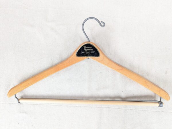 Vintage Bonney & Gordon Wooden Suit Hanger Hickey-Freeman Retailer Trouser Bar