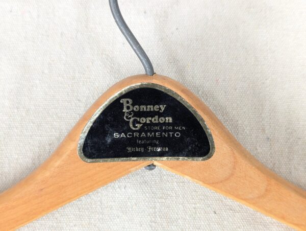 Vintage Bonney & Gordon Wooden Suit Hanger Hickey-Freeman Retailer Trouser Bar