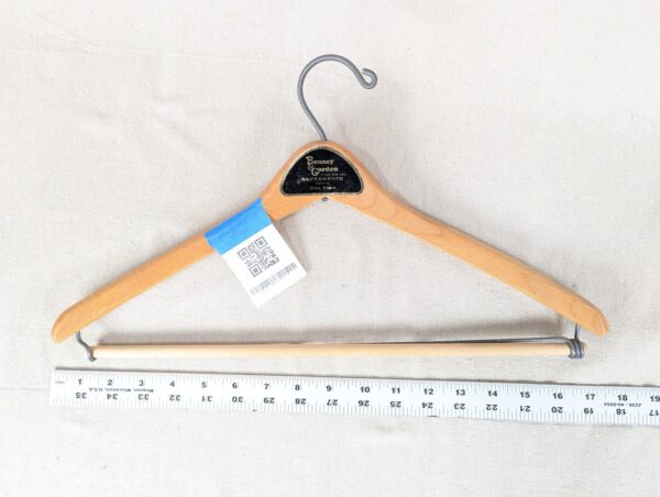 Vintage Bonney & Gordon Wooden Suit Hanger Hickey-Freeman Retailer Trouser Bar