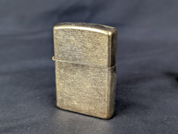 10-344.jpg 2001 Zippo Windproof Lighter Brushed Brass Marlboro Promotional Case Unfired