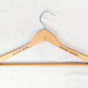 Skyway Hotel London Airport Wooden Clothes Hanger Vintage Hotel Memorabilia Good