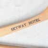 Skyway Hotel London Airport Wooden Clothes Hanger Vintage Hotel Memorabilia Good