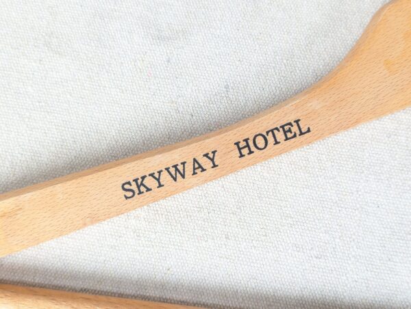 Skyway Hotel London Airport Wooden Clothes Hanger Vintage Hotel Memorabilia Good