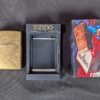 10-347.jpg 2001 Zippo Windproof Lighter Brushed Brass Marlboro Promotional Case Unfired