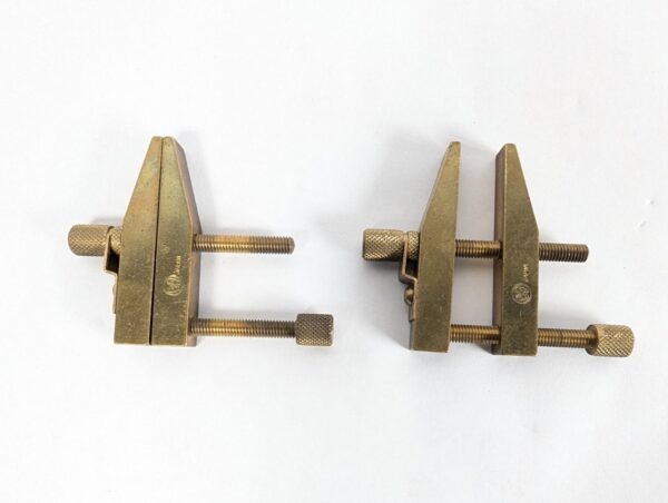 10-3475.jpg Vintage Japanese Brass Machinist Tool Set Butterfly Logo Clamps Vise Precision