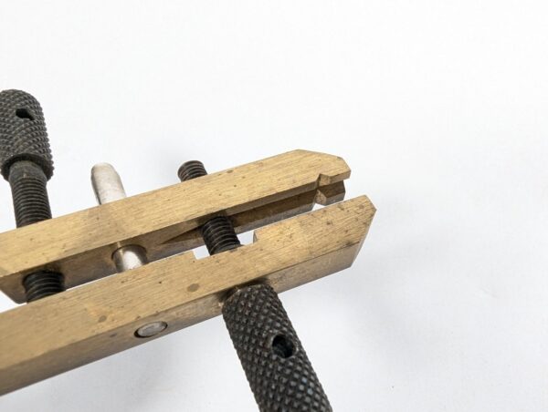 10-3476.jpg Vintage Japanese Brass Machinist Tool Set Butterfly Logo Clamps Vise Precision