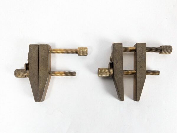 10-3478.jpg Vintage Japanese Brass Machinist Tool Set Butterfly Logo Clamps Vise Precision