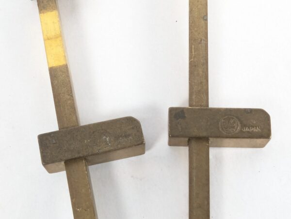 10-3484.jpg Vintage Japanese Brass Machinist Tool Set Butterfly Logo Clamps Vise Precision