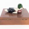 Vintage 1981 Albert E. Price Wooden Playing Card Box with Mallard Duck Topper