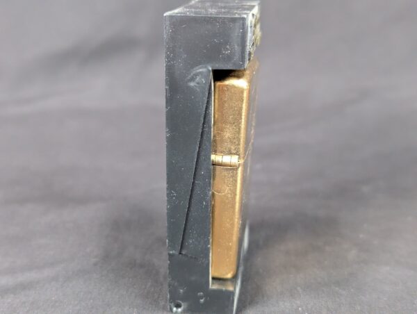 2002 Zippo Windproof Lighter Solid Brass Finish Marlboro Display Case Collector