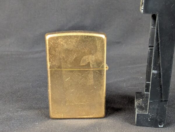 2002 Zippo Windproof Lighter Solid Brass Finish Marlboro Display Case Collector