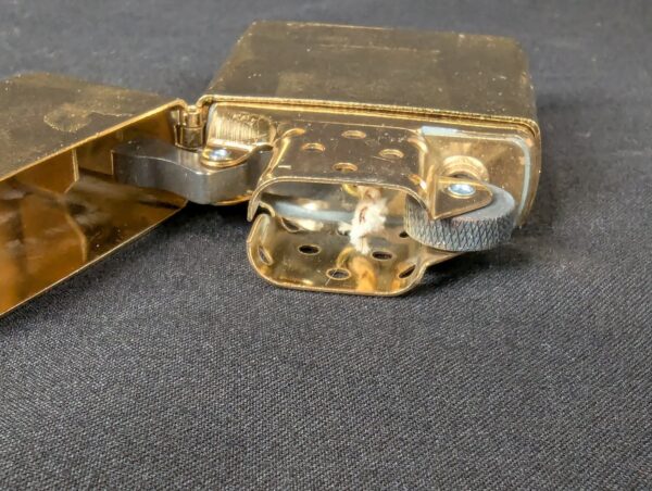 2002 Zippo Windproof Lighter Solid Brass Finish Marlboro Display Case Collector