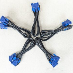 10-3551.jpg Lot of 5 Black VGA Monitor Cables 15-Pin Male-to-Male with Ferrite Cores 5-Pack