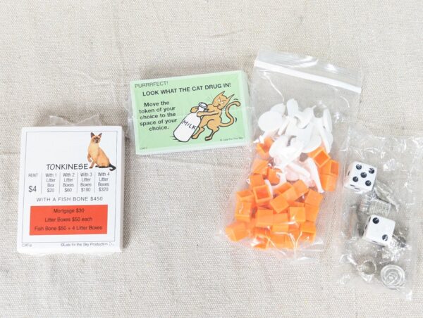 Late for the Sky Cat-Opoly Board Game Replacement Parts Cards Tokens Dice Set