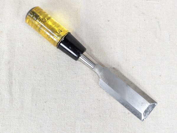 Buck Bros. 1-1/4 Inch Wood Chisel Amber Plastic Handle Made in USA Tool Vintage