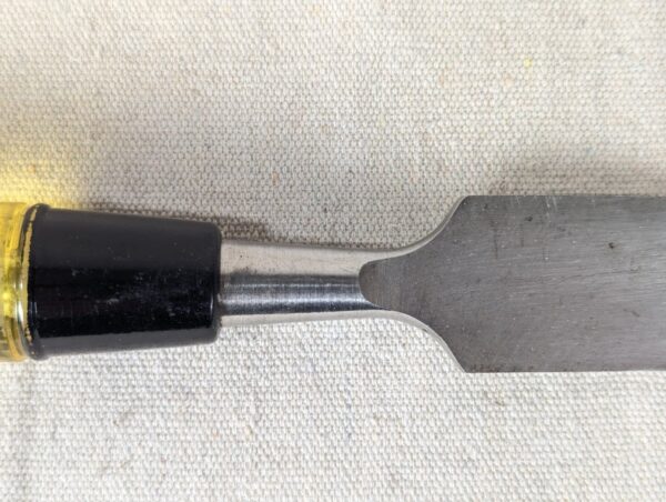 Buck Bros. 1-1/4 Inch Wood Chisel Amber Plastic Handle Made in USA Tool Vintage
