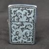 Zippo Windproof Lighter High Polish Chrome Ornate Scrollwork Emblem 2003 Vintage