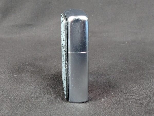 Zippo Windproof Lighter High Polish Chrome Ornate Scrollwork Emblem 2003 Vintage