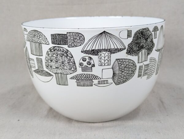 Scandinavian MCM Kaj Franck Arabia Finel Mushroom Enamel Bowl Mid-Century Modern